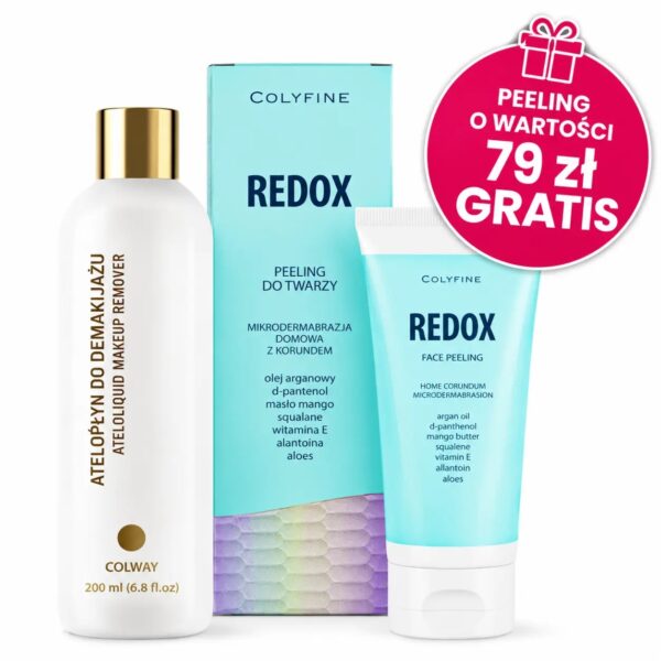 Zestaw Atelopłyn do demakijażu i Peeling korundowy REDOX Gratis
