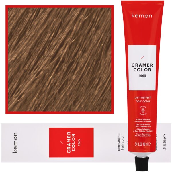 Kemon Cramer Color - kremowa farba do włosów z olejem kokosowym, 100ml 7.37 | Blond Złocisto Fioletowy