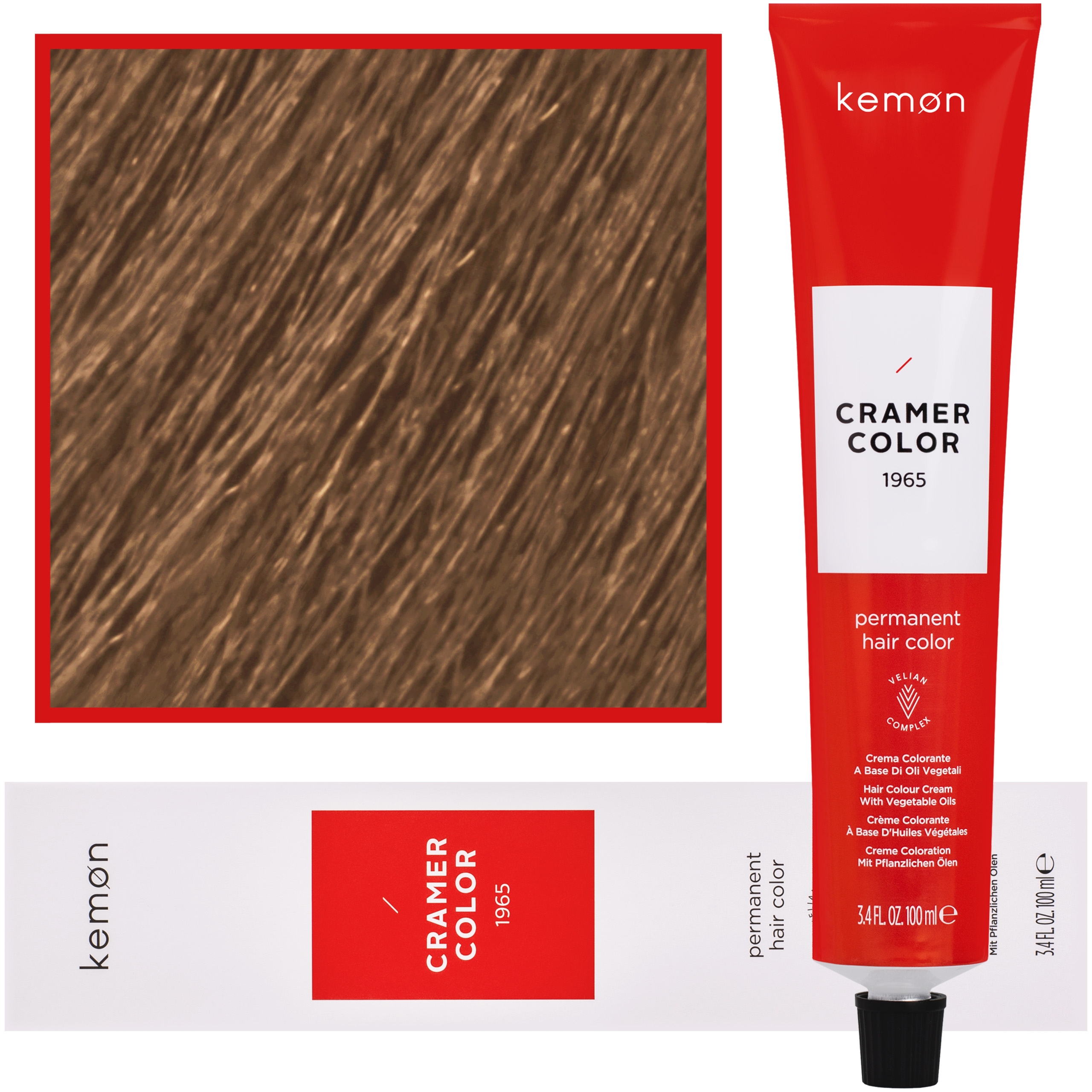 Kemon Cramer Color - kremowa farba do włosów z olejem kokosowym, 100ml 7.37 | Blond Złocisto Fioletowy