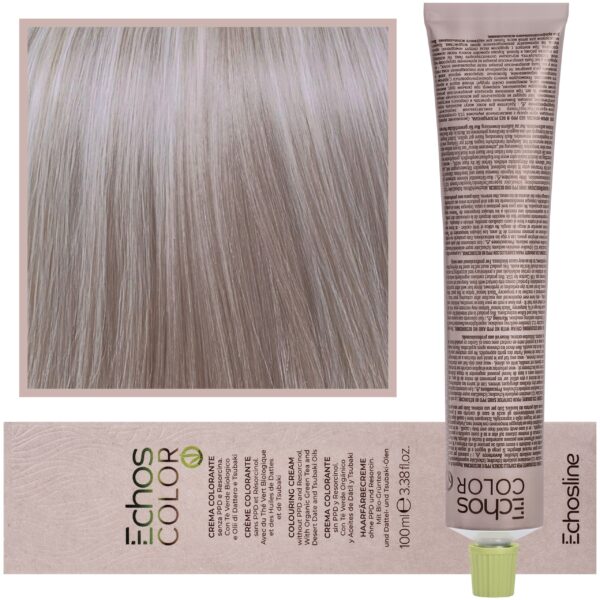 Echosline Echos Color Colouring Cream - wegańska farba do włosów, 100ml 8.12 | Jasny Blond Popielato-Fioletowy