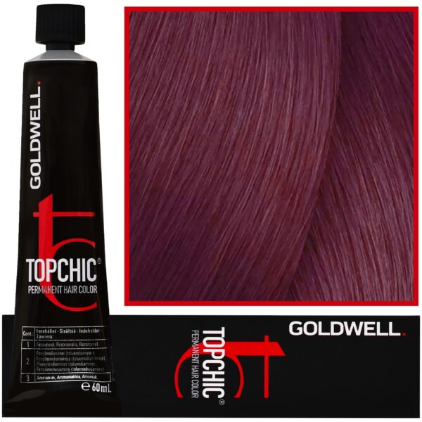 Goldwell Topchic - profesjonalna farba do włosów, 60ml 6RR@PK Dramatyczna Czerwień Z Różowym Refleksem