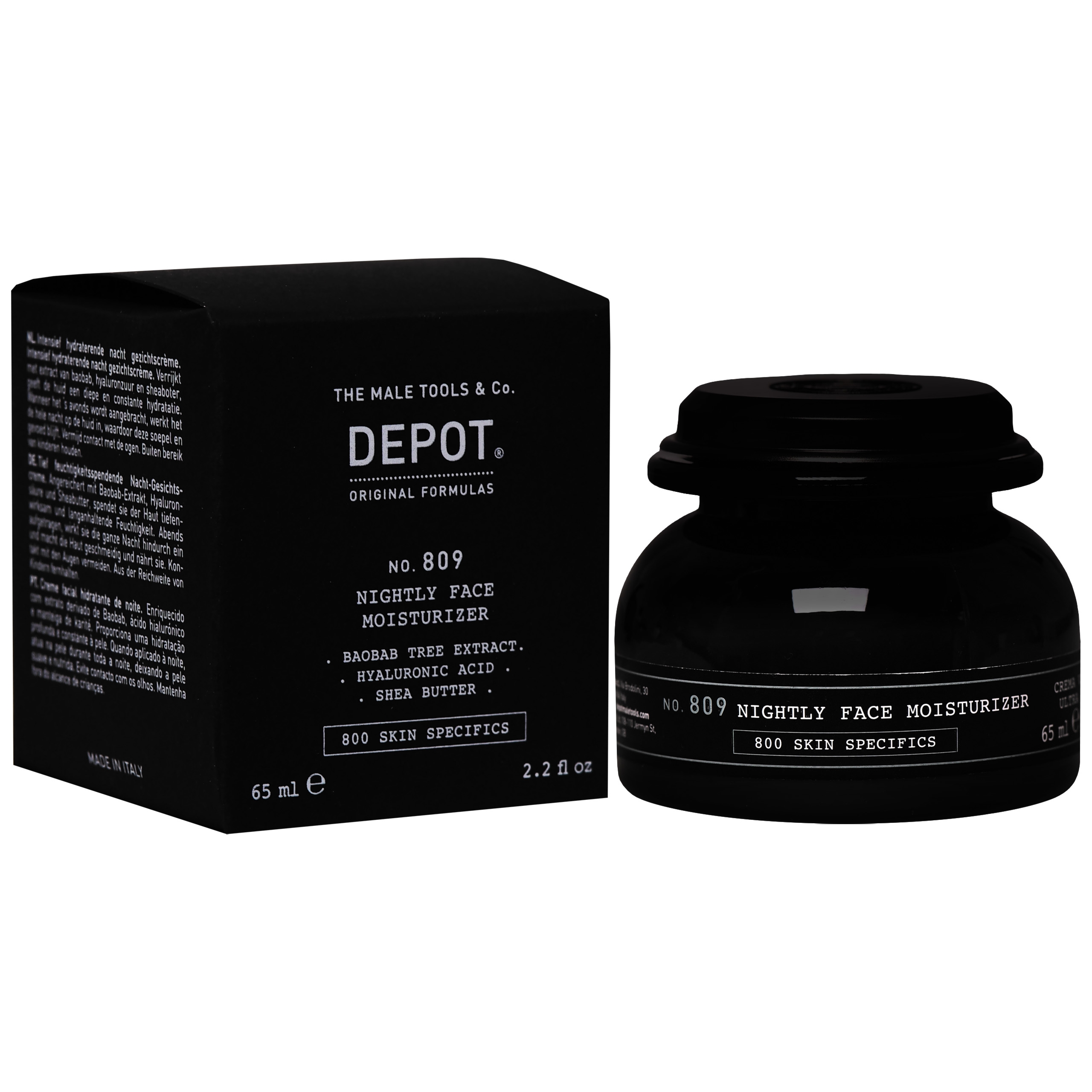 Depot NO. 809 Nightly Face Moisturizer - nawilżający krem na noc dla mężczyzn, 65ml