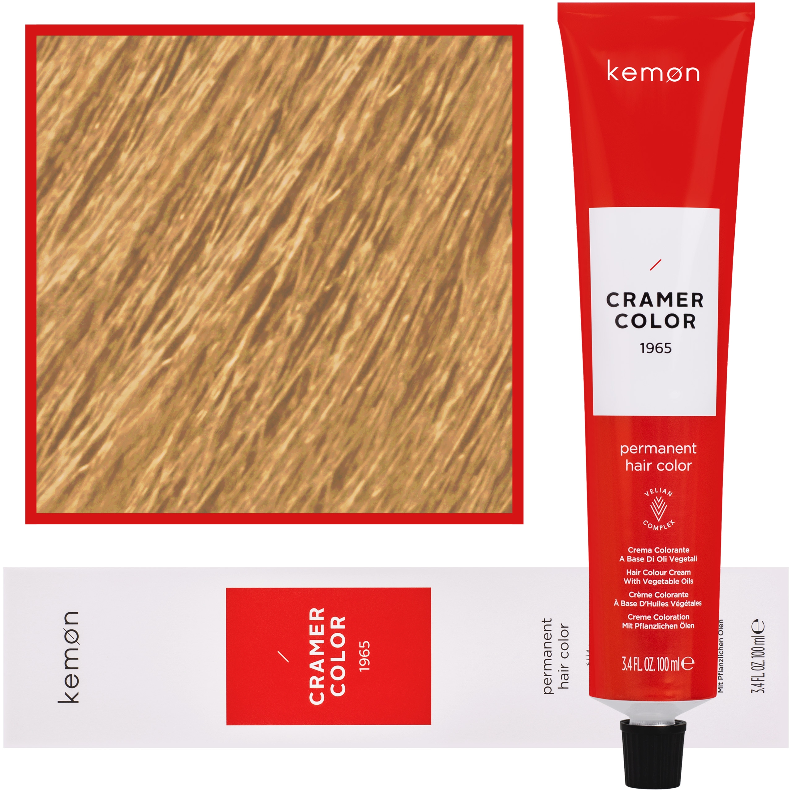 Kemon Cramer Color - kremowa farba do włosów z olejem kokosowym, 100ml 8.37 | Jasny Blond Złocisto Fioletowy