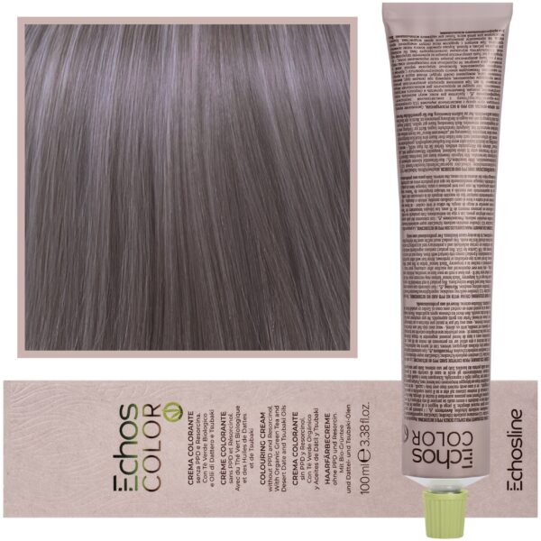 Echosline Echos Color Colouring Cream - wegańska farba do włosów, 100ml 6.12 | Ciemny Blond Popielato-Fioletowy
