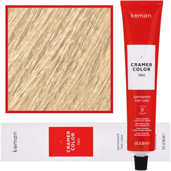 Kemon Cramer Color - kremowa farba do włosów z olejem kokosowym, 100ml 10.37 | Platynowy Blond Złocisto Fioletowy