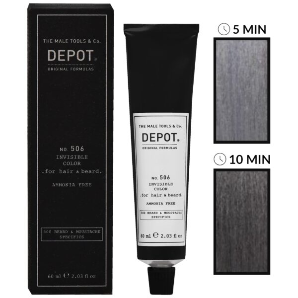 Depot NO. 506 Invisible Color - krem koloryzujący do włosów i brody bez amoniaku, 60ml Steel | Stalowy