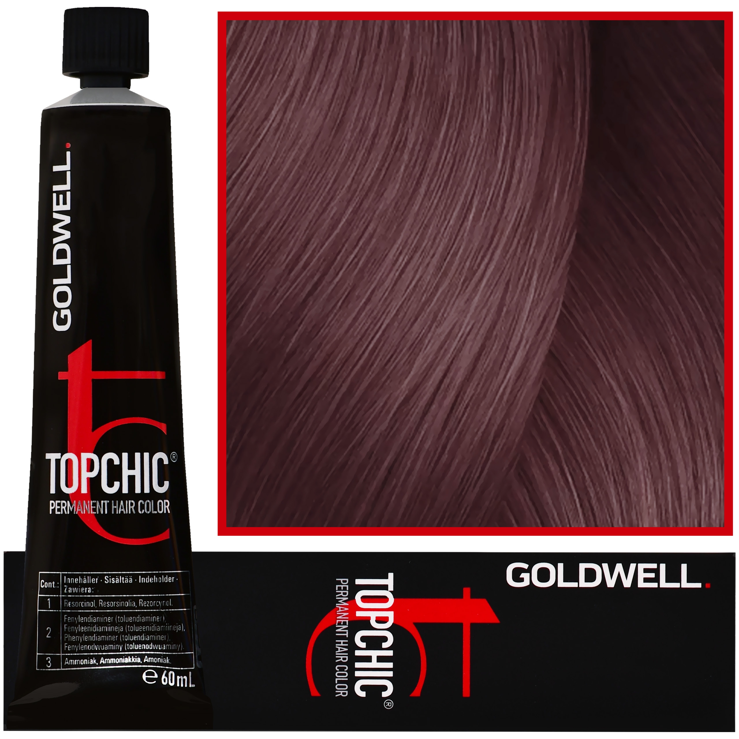 Goldwell Topchic - profesjonalna farba do włosów, 60ml 7AK@PK Chłodna Miedź Z Różowym Refleksem
